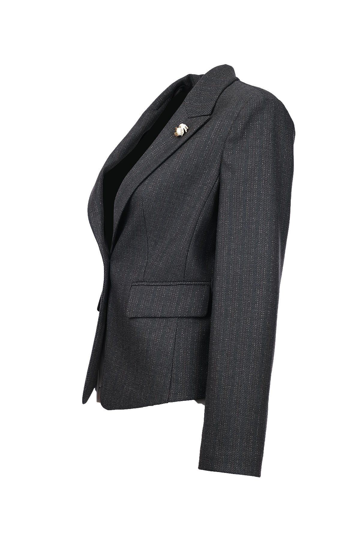 Ekol Minimalist Uzun Kol Crop Blazer Ceket - Şık ve Modern Secondary image