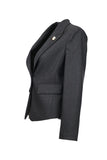 Ekol Minimalist Long-Sleeve Crop Blazer Jacket - Stylish and Modern