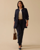 Plus size sequined lace-up Gala-Xi coat