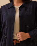 Plus size sequined lace-up Gala-Xi coat