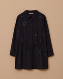 Plus size sequined lace-up Gala-Xi coat