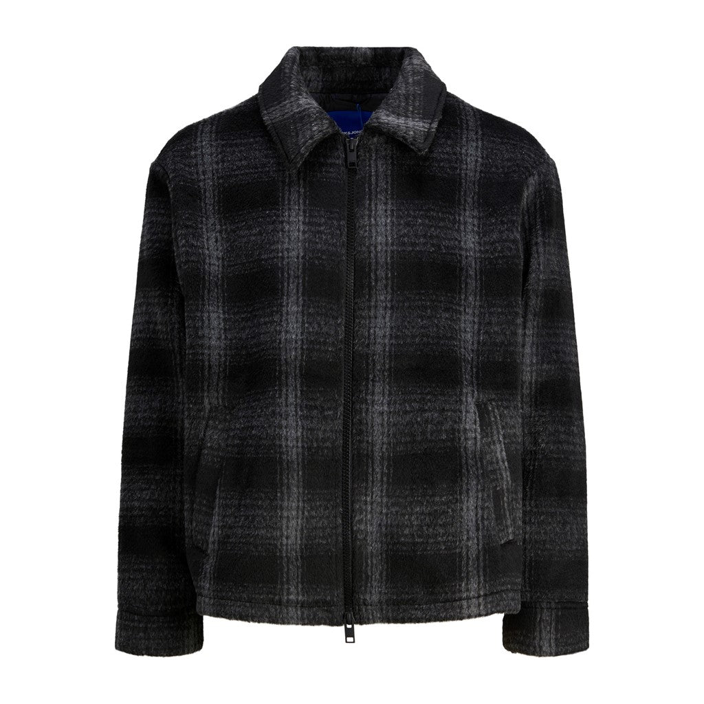 Jack&Jones Oversize Kareli Fermuarlı Erkek Ceket - Vintage Streetwear