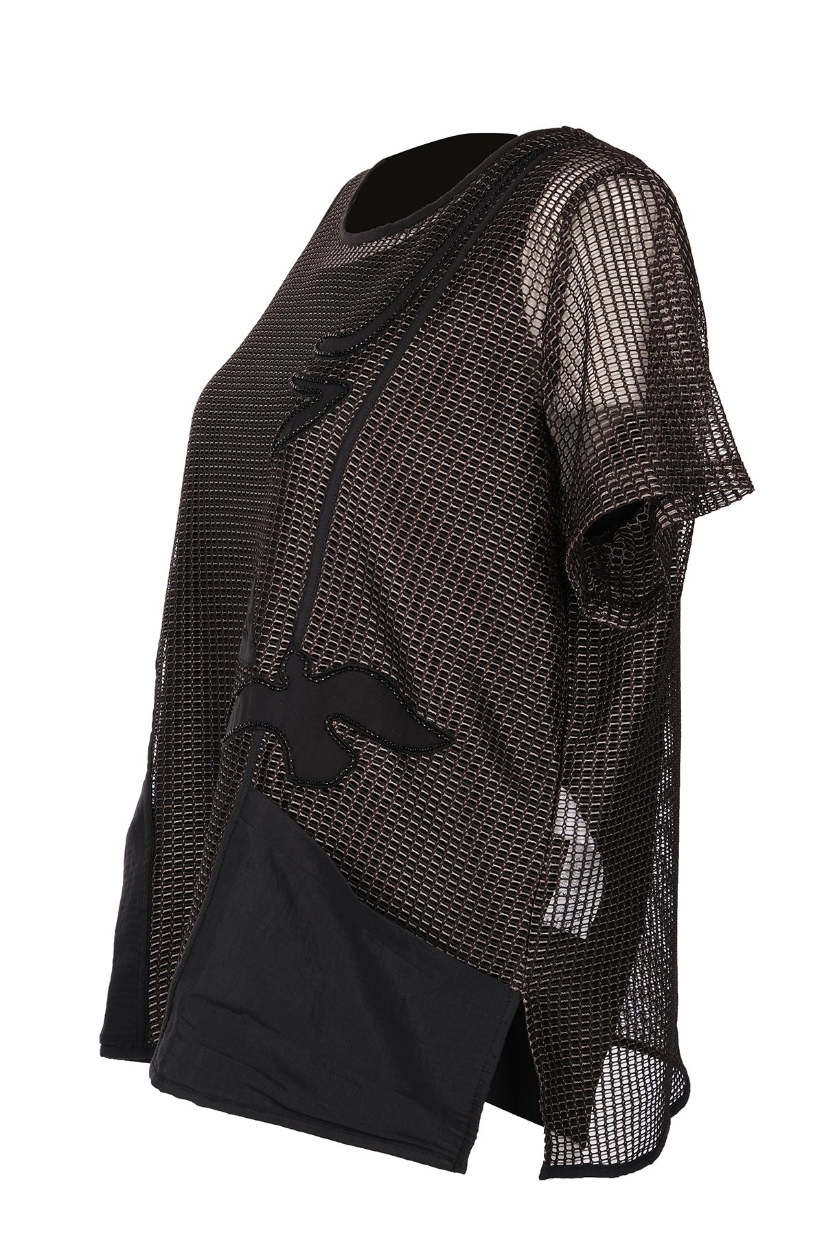 Vedi-bb Oversize File Detaylı Kısa Kol Kadın Ceket - Minimalist Tarz