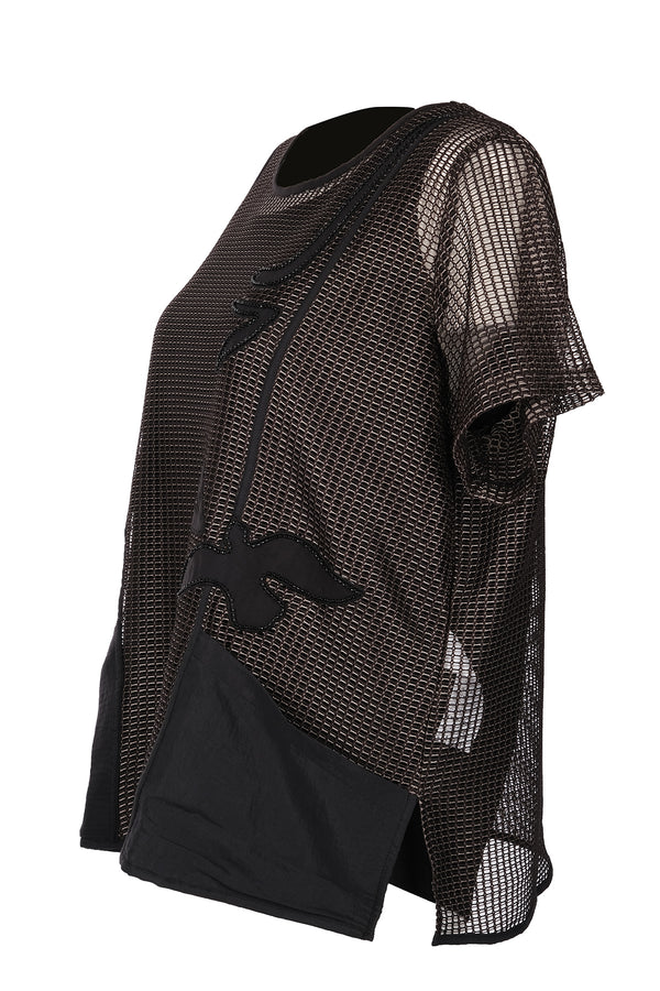 Vedi-bb Oversize File Detaylı Kısa Kol Kadın Ceket - Minimalist Tarz