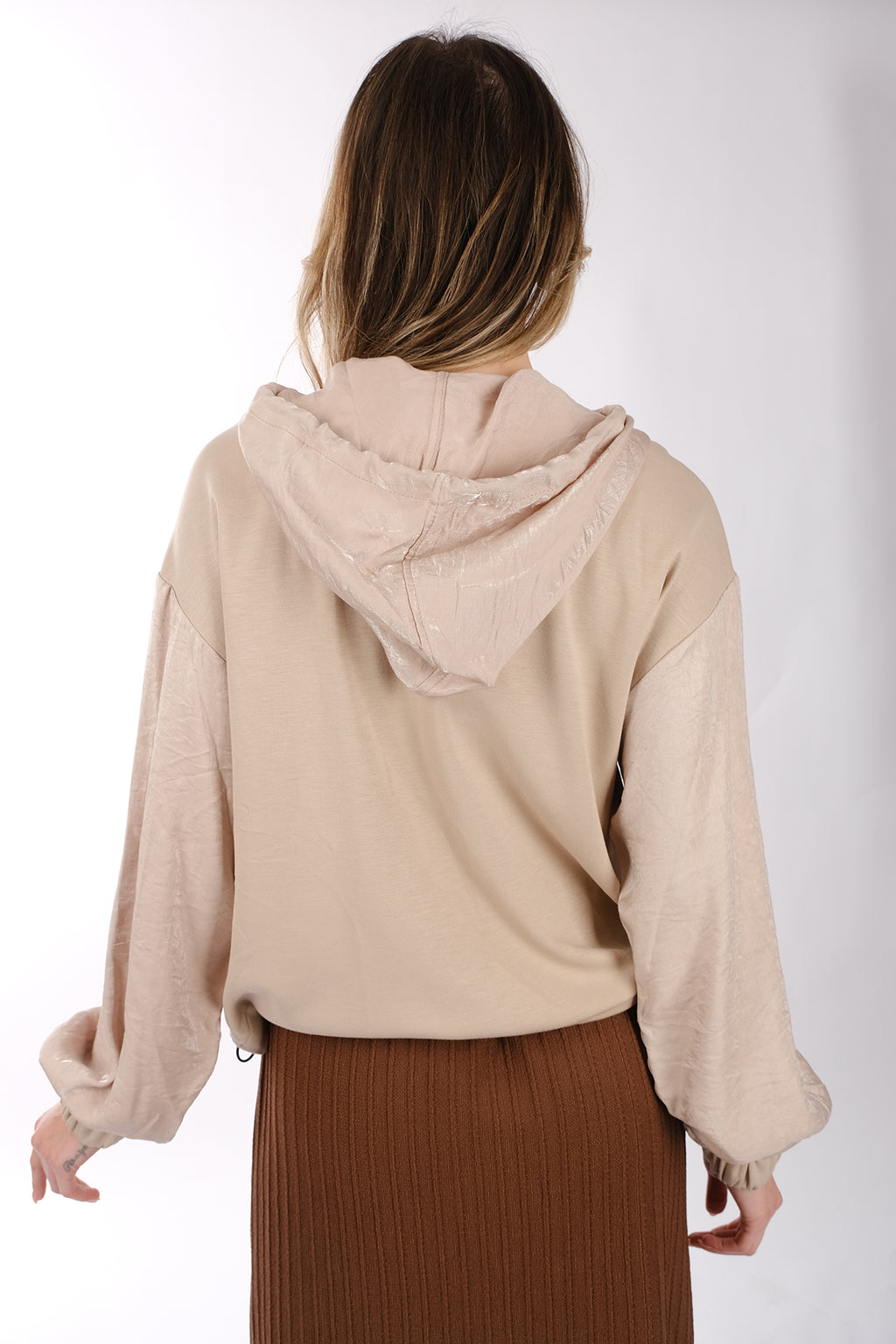 Ysatis Oversize Kapüşonlu Minimalist Kadın Ceket - Günlük Kullanım