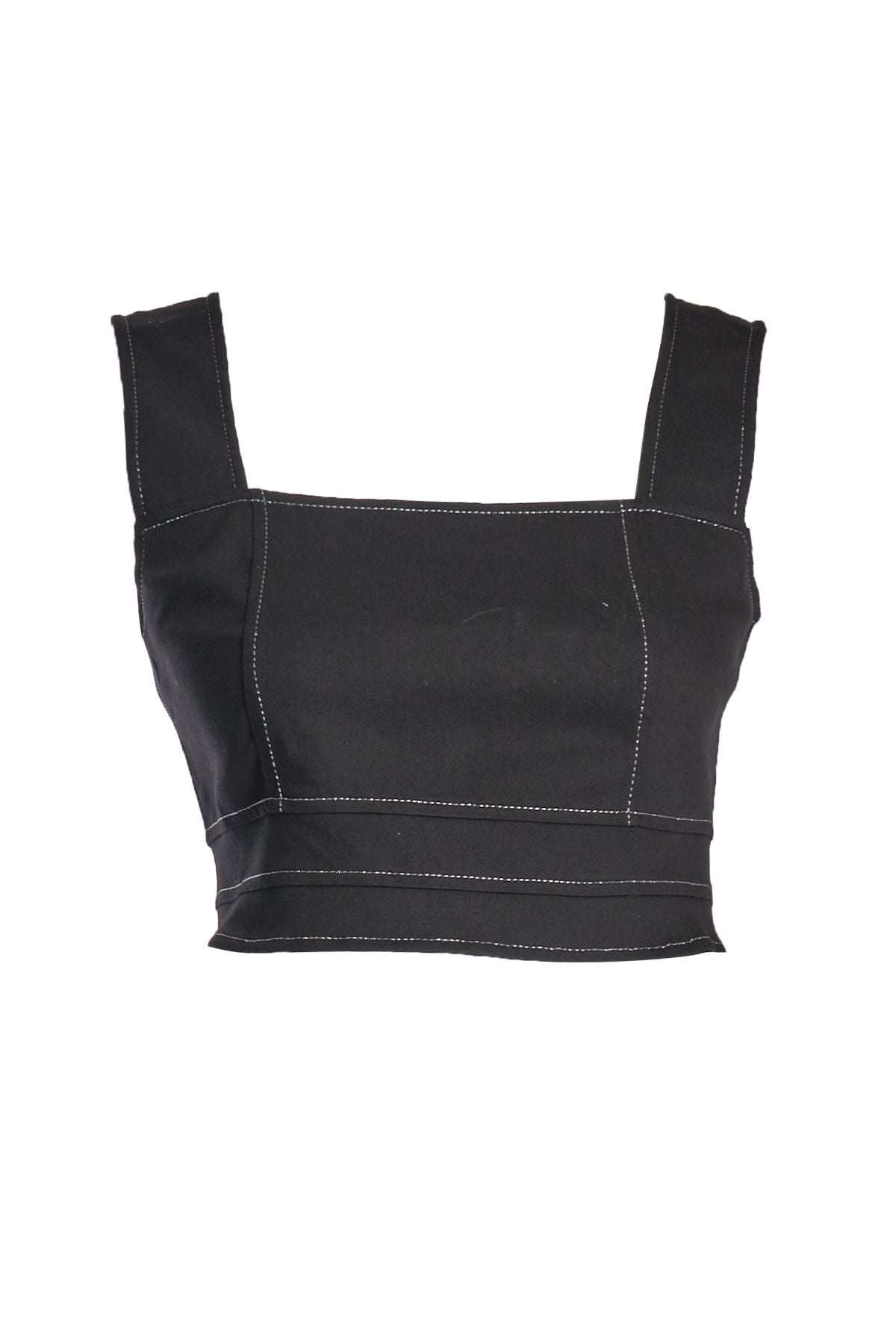 Ysatis Minimalist Kare Yaka Kadın Crop Top - Günlük Kombinler İçin Main image