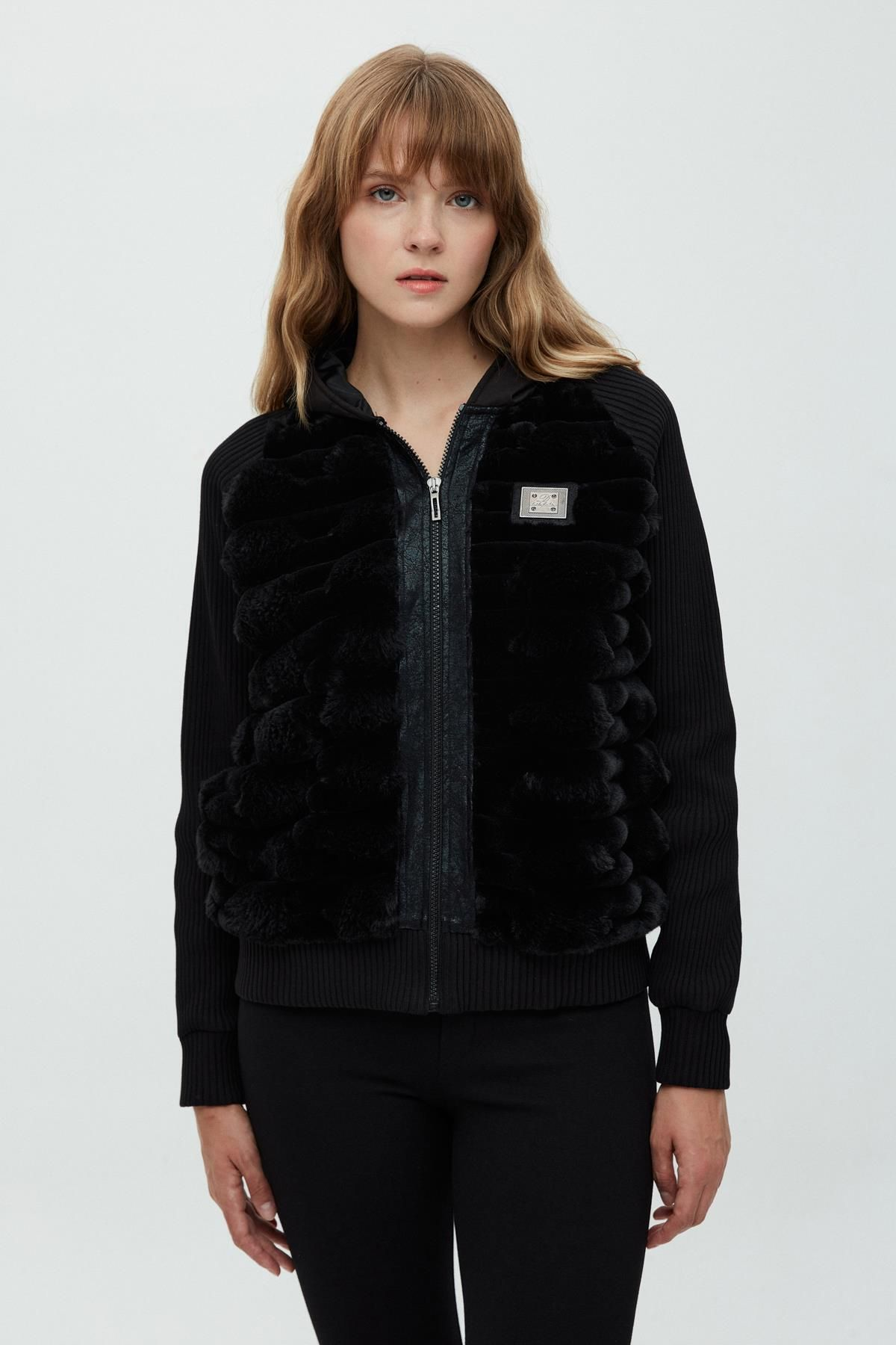 Daido Kadın Oversize Peluş Fermuarlı Kaban - Yeni Sezon