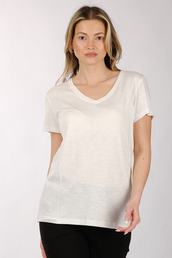 Daido Kadın Oversize V Yaka Kısa Kol Minimalist T-Shirt