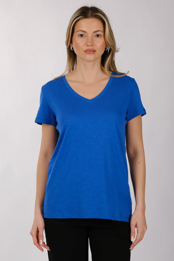 Daido Kadın Oversize V Yaka Kısa Kol Minimalist T-Shirt