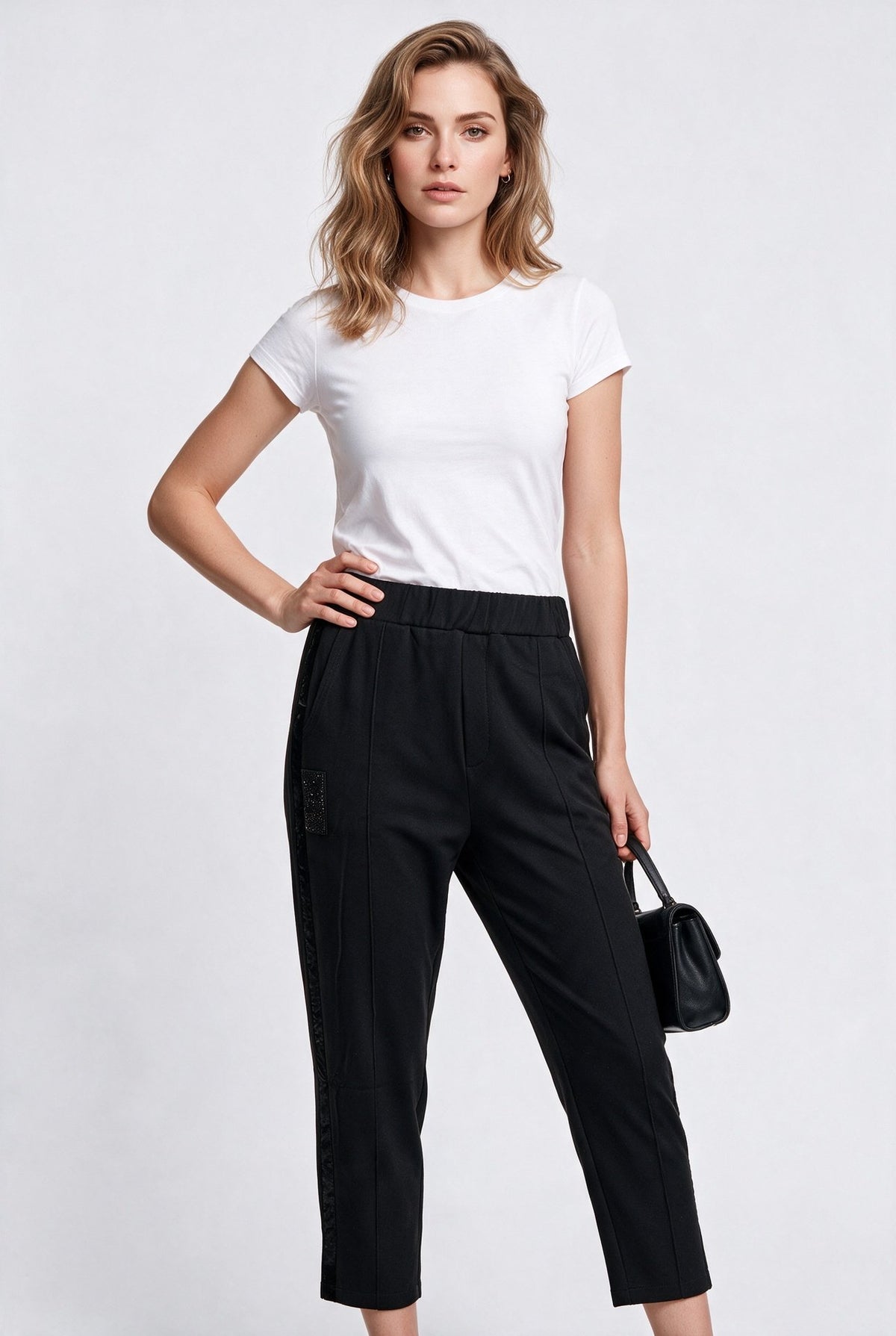 Daıdo Kadın Lastik Belli Tapered Fit Dikiş Detaylı Jogger Pantolon Main image