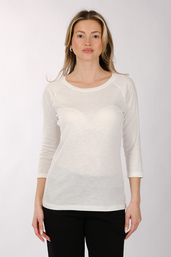 Daido Minimalist 3/4 Kol Yuvarlak Yaka Kadın T-Shirt - Günlük Şıklık