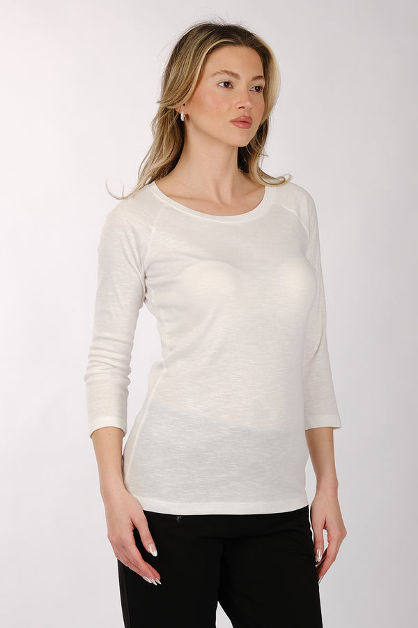 Daido Minimalist 3/4 Kol Yuvarlak Yaka Kadın T-Shirt - Günlük Şıklık