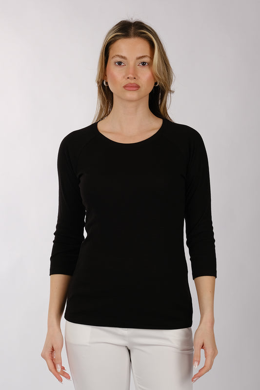 Daido Minimalist 3/4 Kol Yuvarlak Yaka Kadın T-Shirt - Günlük Şıklık