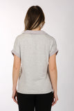 Daido Minimalist Kısa Kol V Yaka Çizgili Kadın T-Shirt - Günlük Kullanım