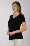 Daıdo Minimalist V Yaka Kısa Kol Kadın T-Shirt - Günlük Kullanım