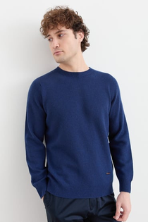 Desen Erkek Minimalist Yuvarlak Yaka Uzun Kol Kazak - Günlük Stil
