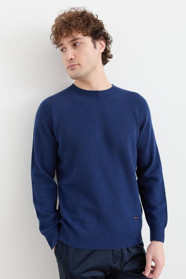 Desen Erkek Minimalist Yuvarlak Yaka Uzun Kol Kazak - Günlük Stil