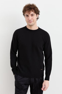 Desen Erkek Minimalist Yuvarlak Yaka Uzun Kol Kazak - Günlük Stil
