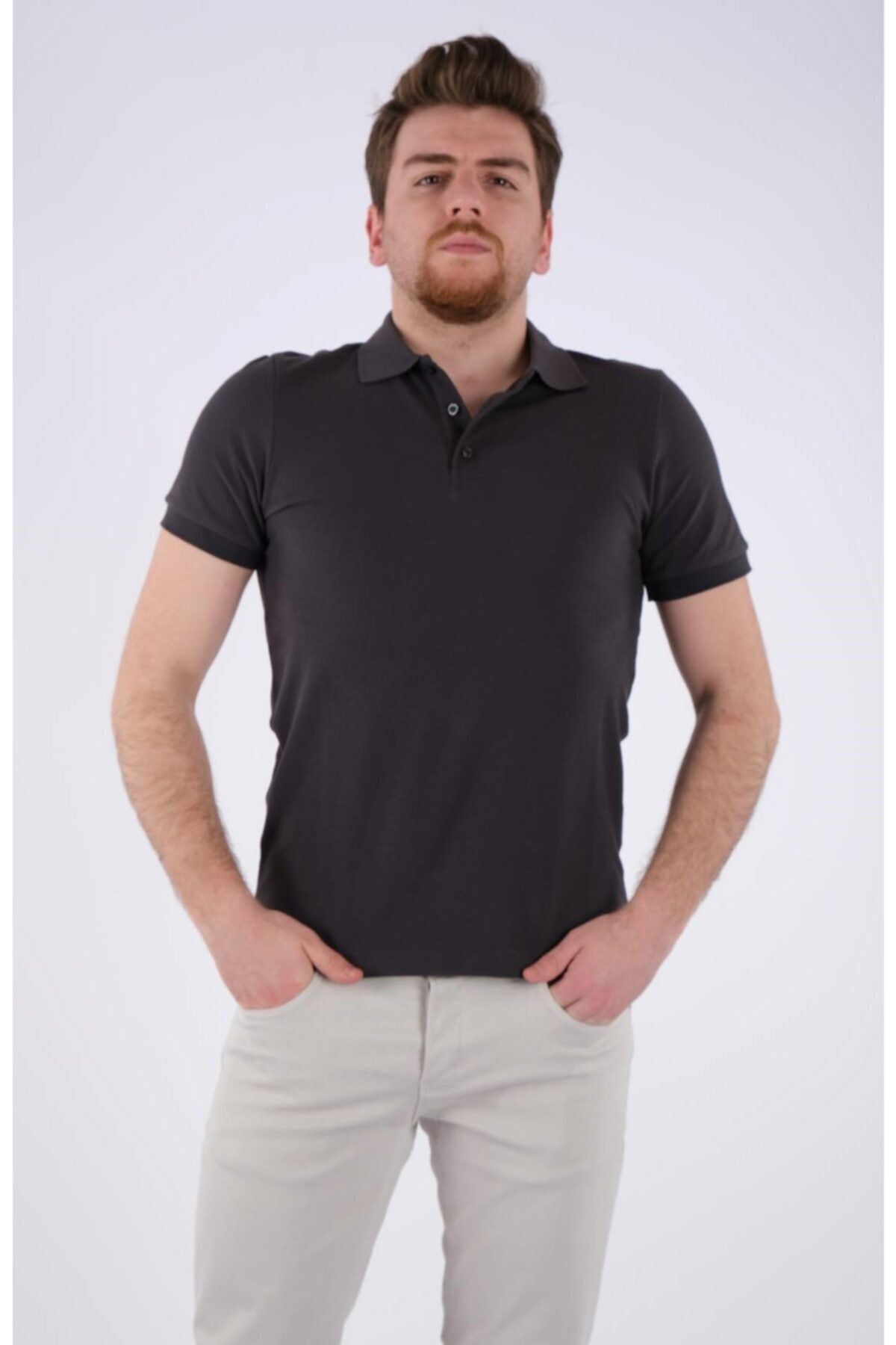 Desen Erkek Polo Yaka Kısa Kol T-Shirt - Minimalist ve Şık Main image