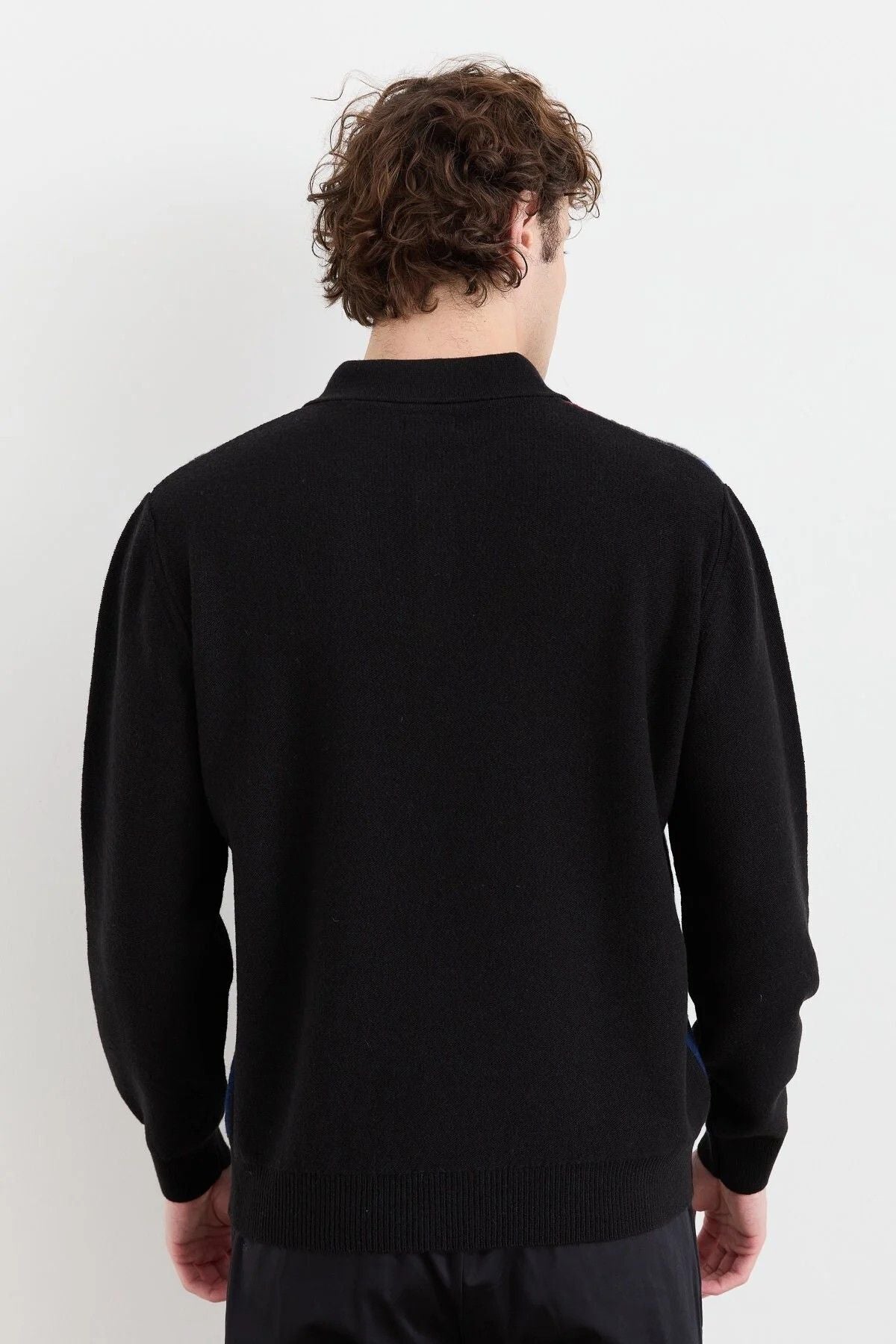 Desen Erkek Uzun Kol Polo Yaka Kazak - Vintage Minimalist Stil
