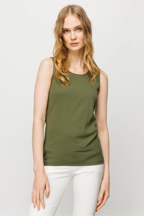 Desen Minimalist Kolsuz Yuvarlak Yaka Kadın T-Shirt - Günlük Stil