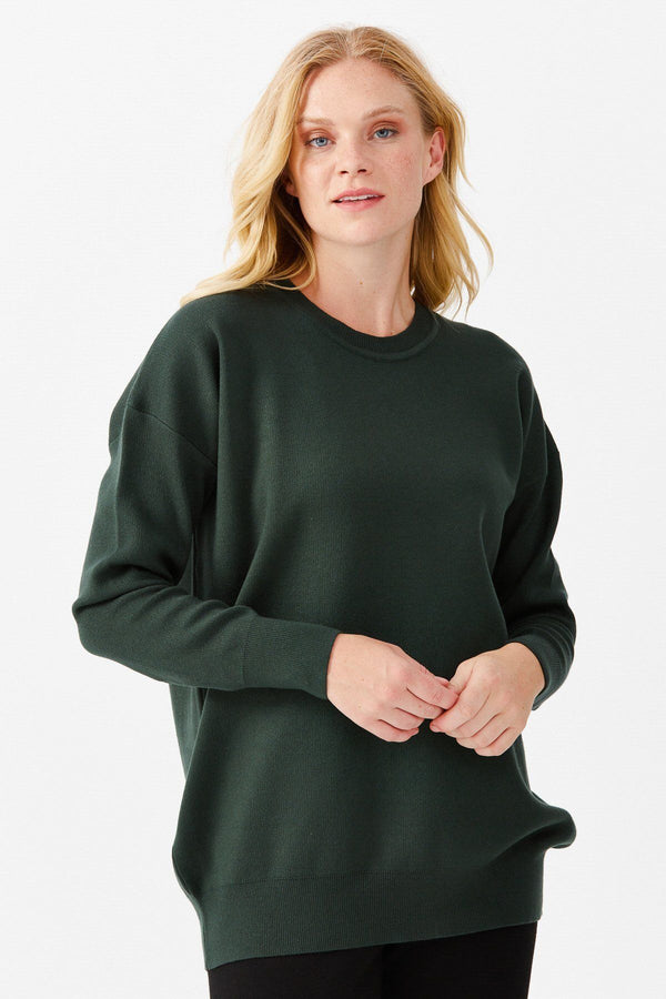 Desen Kadın Oversize Uzun Kol Minimalist Bluz - Rahat ve Şık