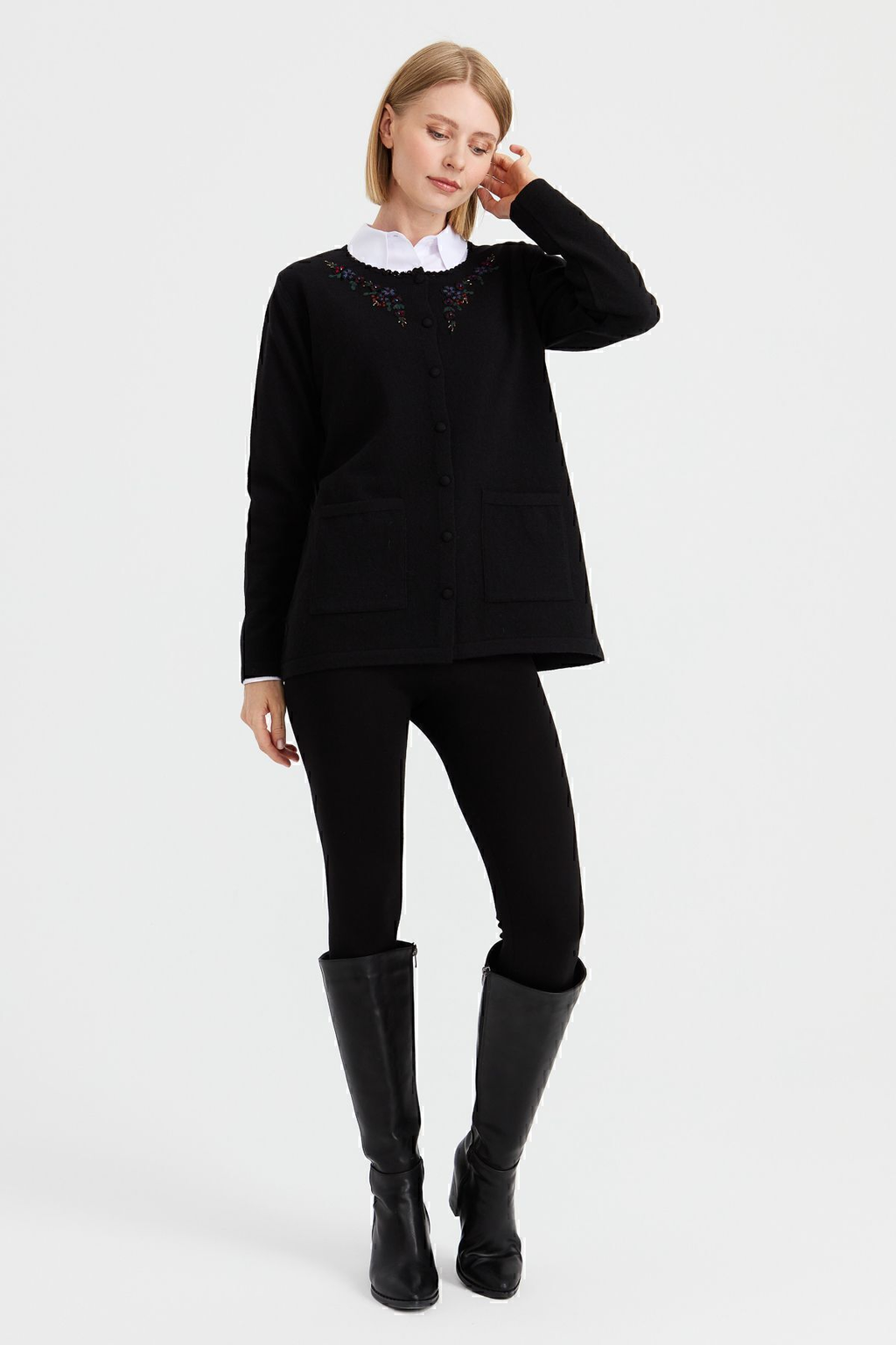 Desen Kadın Oversize Nakışlı Minimalist Ceket - Yeni Sezon