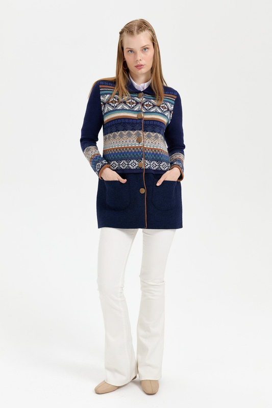 Patterned Women's Coat DSN24K24078