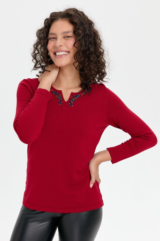 Patterned Women's Sweater DSN24K24091