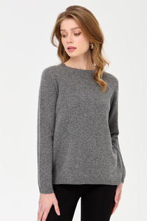 Desen Kadın Minimalist Yuvarlak Yaka Uzun Kol Kazak - Günlük Stil