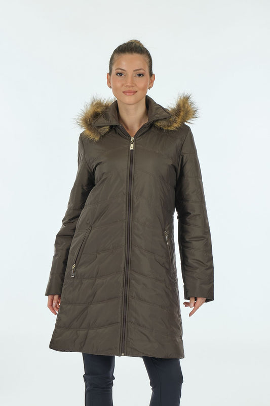 Patterned Women's Coat 22220467