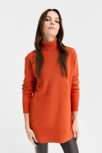 Desen Kadın Oversize Boğazlı Uzun Kol Kazak - Minimalist Stil