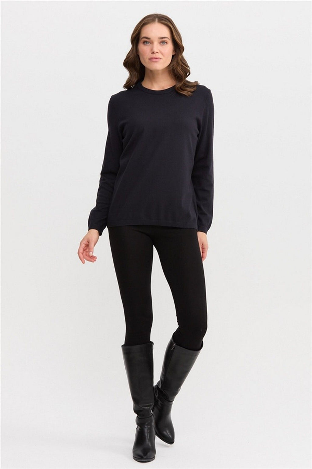 Desen Minimalist Oversize Kadın Triko - Uzun Kollu Yuvarlak Yaka
