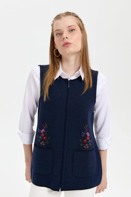 Patterned Women's Vest DSN24K24000