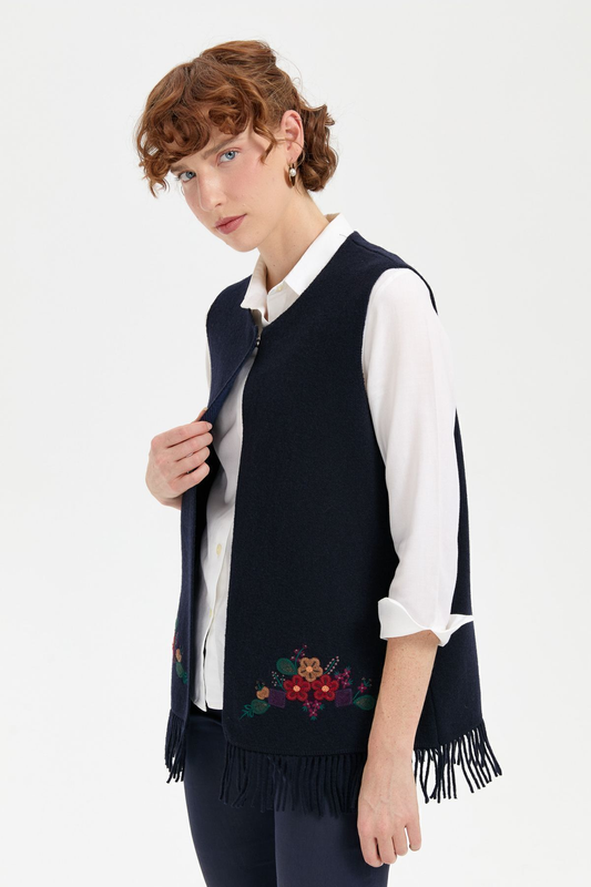 Patterned Women's Vest DSN24K24010