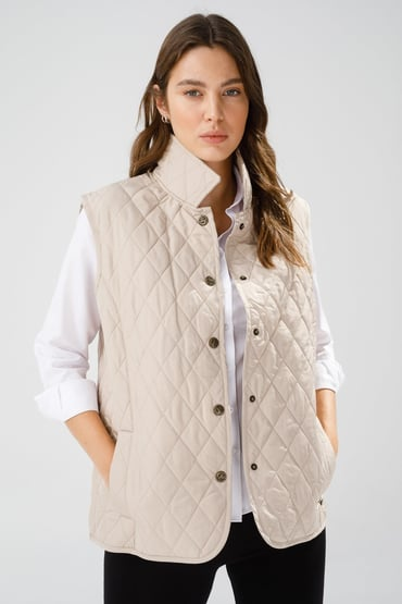Desen Kolsuz Kapitone Yelek - Minimalist Oversize Günlük Secondary image