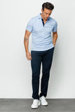 Desen Minimalist Polo Yaka Erkek T-Shirt - Kısa Kol - Rahat