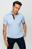 Desen Minimalist Polo Yaka Erkek T-Shirt - Kısa Kol - Rahat