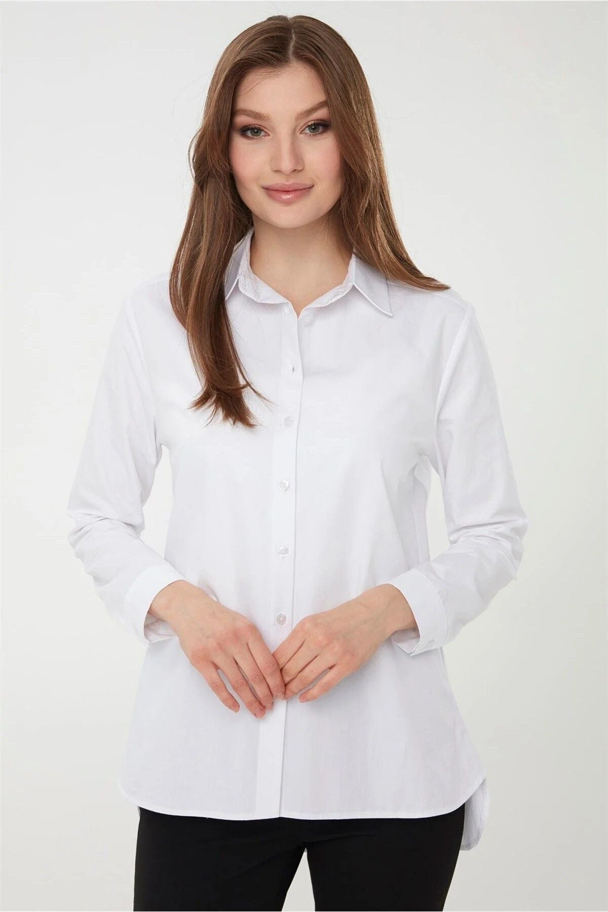 Desen Oversize Kadın Gömlek - Minimalist & Şık Günlük Gömlek Secondary image