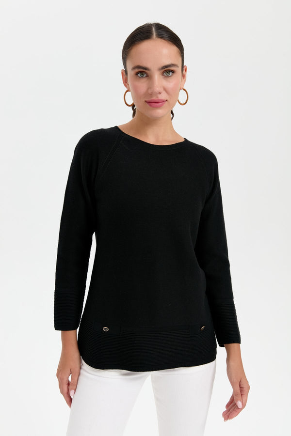 Desen Oversize Uzun Kol Kadın Kazak - Minimalist Stil
