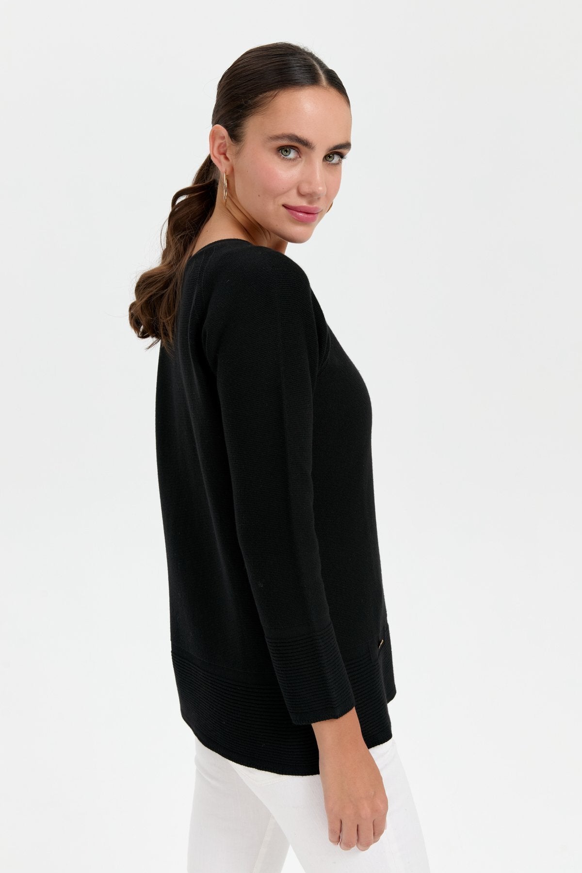 Desen Oversize Uzun Kol Kadın Kazak - Minimalist Stil