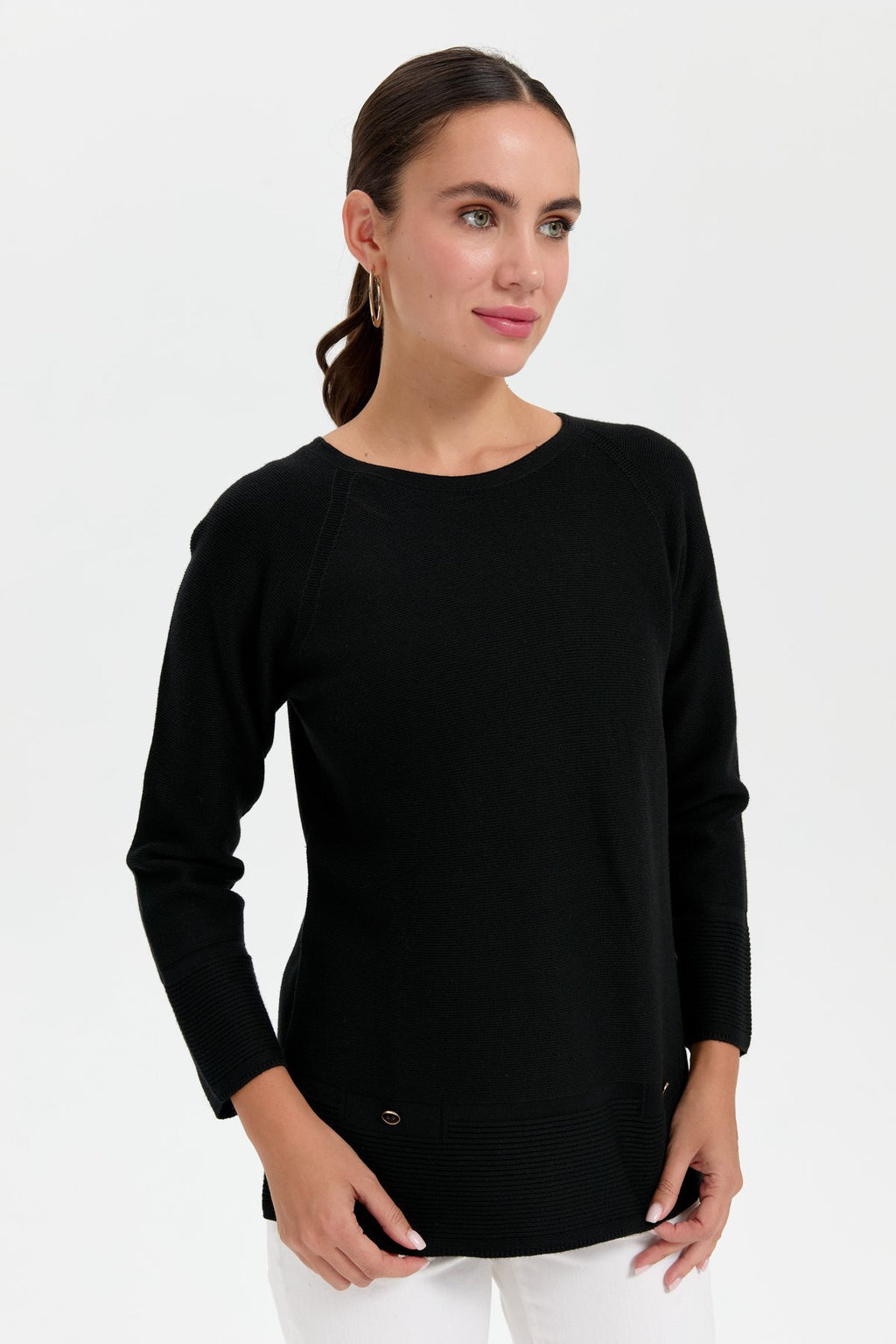 Desen Oversize Uzun Kol Kadın Kazak - Minimalist Stil