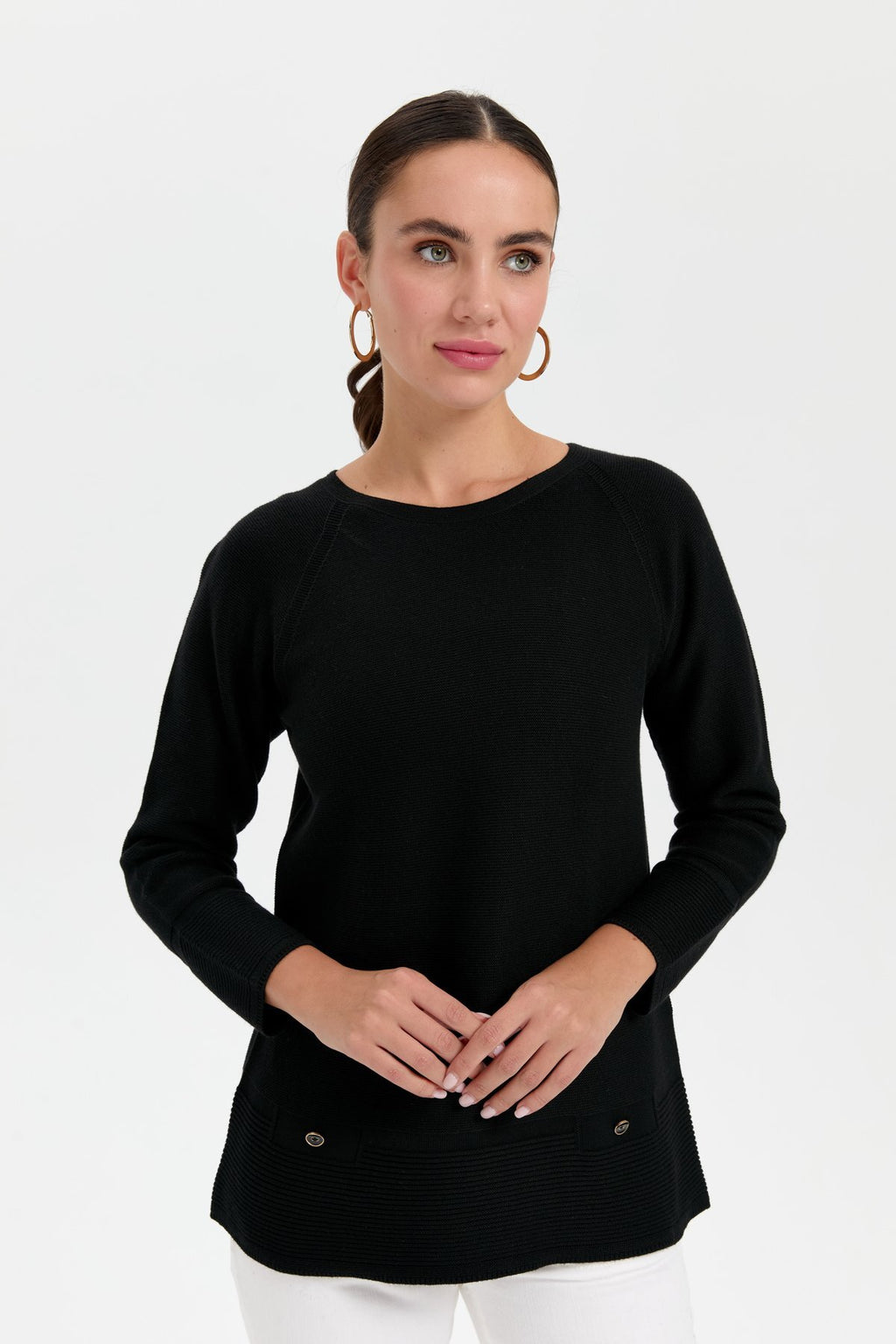 Desen Oversize Uzun Kol Kadın Kazak - Minimalist Stil