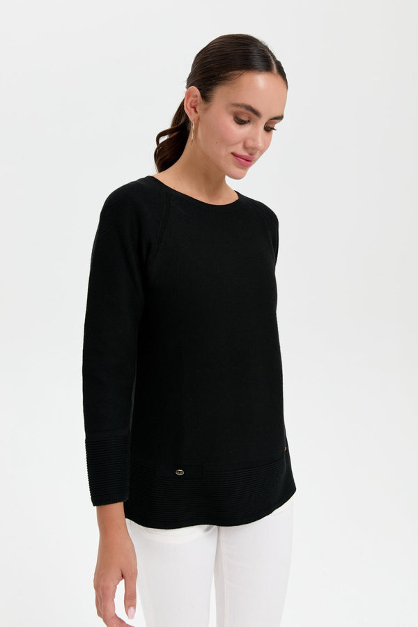 Desen Oversize Uzun Kol Kadın Kazak - Minimalist Stil