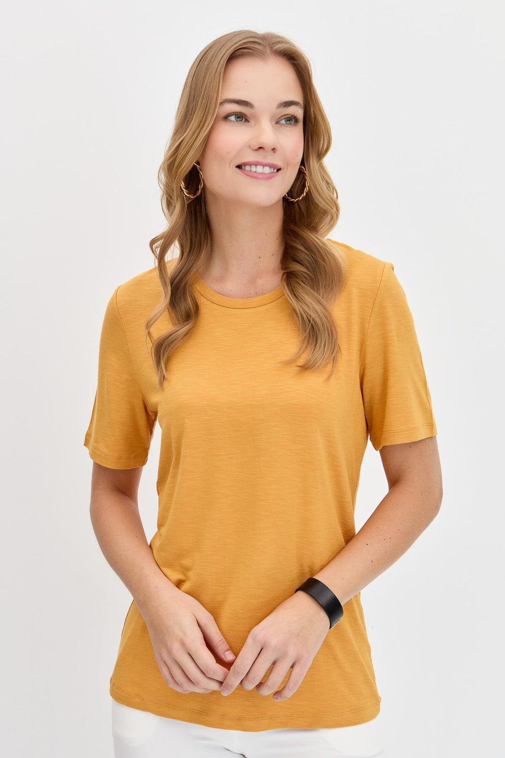 DESEN TRİKO Oversize Minimalist Yuvarlak Yaka Kadın T-Shirt - Kısa Kol