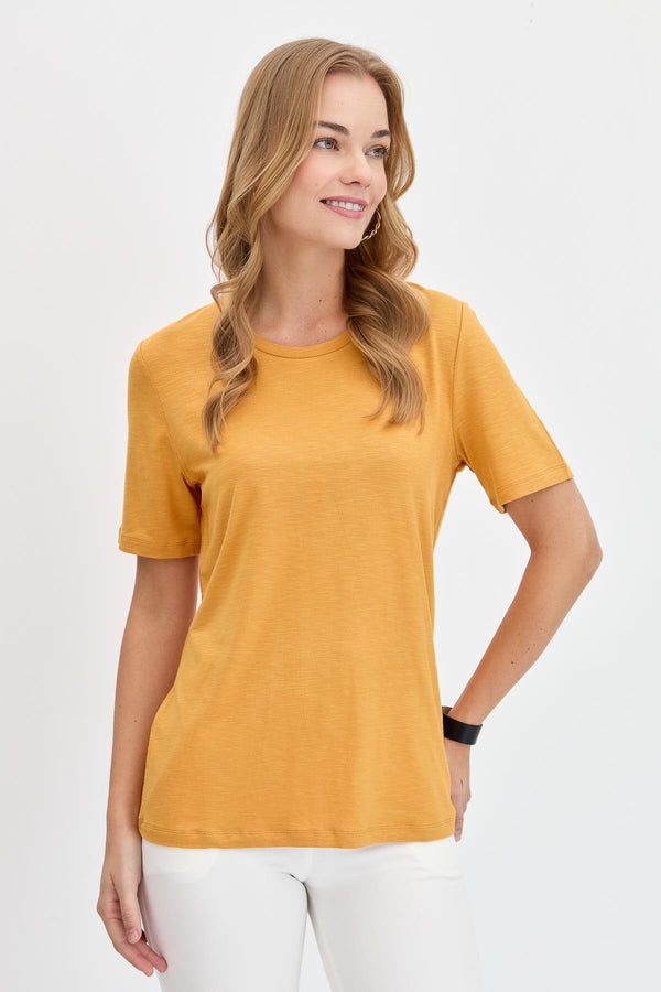 DESEN TRİKO Oversize Minimalist Yuvarlak Yaka Kadın T-Shirt - Kısa Kol