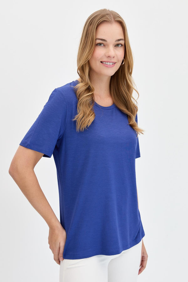 DESEN TRİKO Oversize Minimalist Yuvarlak Yaka Kadın T-Shirt - Kısa Kol
