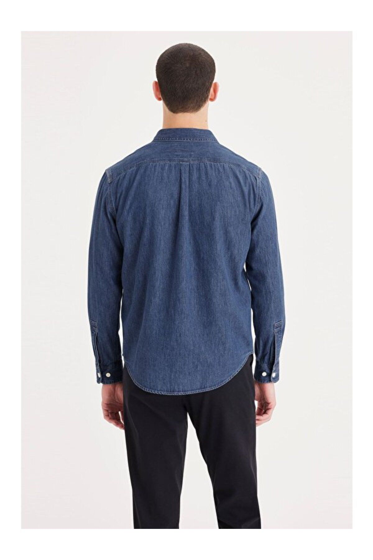 Dockers Minimalist Erkek Denim Gömlek - Uzun Kol Günlük Secondary image