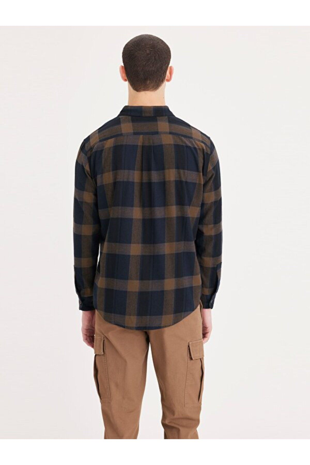 Dockers Minimalist Kareli Uzun Kol Erkek Gömlek - Günlük Şıklık Secondary image