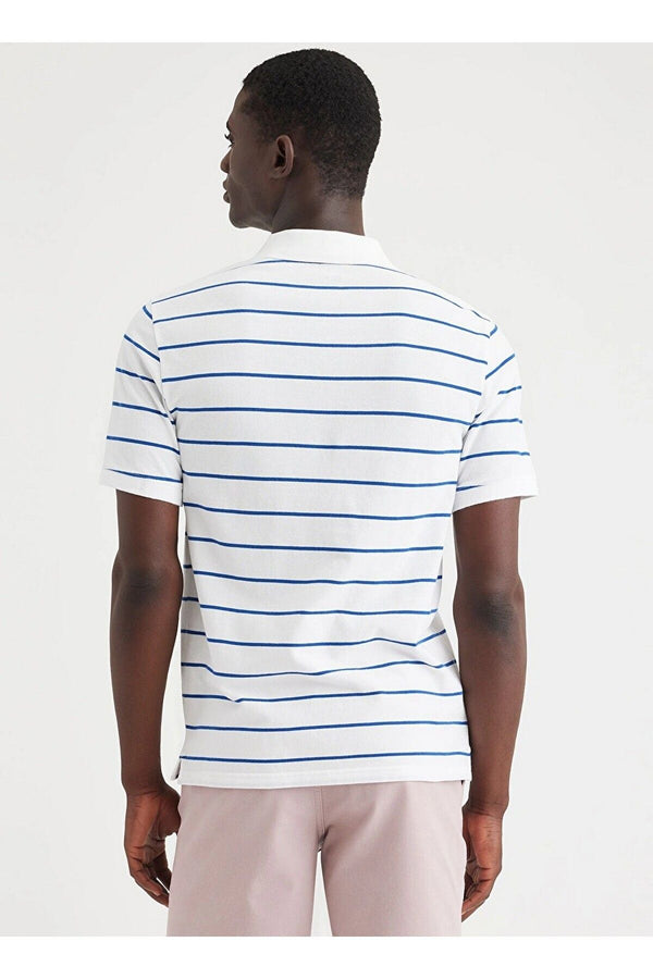 Dockers Minimalist Çizgili Polo Yaka Erkek T-Shirt - Kısa Kol - Günlük
